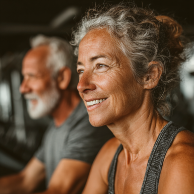 Personas mayores disfrutando de ejercicio al aire libre